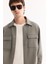 Erkek Gri Yeşil Klasik Yaka Pamuklu Comfort Fit Gömlek Ceket A52Y2092 10