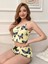 Kadın Sarı Kelebek Desenli Askılı Şortlu Ribana Pijama Takımı,rahat ve Şık Ev Giyim,kadın Pijama 5