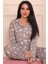 Kadın Mickey Eli ve Kalp Desenli Önü Düğmeli Milan Kumaş Pijama Takımı 1