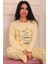 Kadın Lemon Sloganlı ve Altı Limon Desenli Bisiklet Yaka Uzun Kol Altı Uzun Viskon Pijama Takımı 2