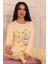 Kadın Lemon Sloganlı ve Altı Limon Desenli Bisiklet Yaka Uzun Kol Altı Uzun Viskon Pijama Takımı 3