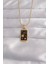 316L Çelik Gold Renk Siyah Mineli Yıldız Figür Tarot Kolye - TJ-BKO9028 1