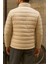 Erkek Kışlık Slim Fit Günlük Krem Şişme Mont 5