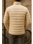 Erkek Kışlık Slim Fit Günlük Krem Şişme Mont 6