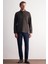 Koyu Kahverengi Smart Düğmeli Yaka Uzun Kol Cepsiz Slim Fit Casual Gömlek 1004255170 2
