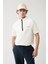 Erkek Ekru Dik Yaka Yarım Fermuarlı Baskılı Regular Fit T-Shirt A41Y1312 6
