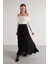 Kadın Siyah Astarlı Uzun Dantel Etek 30052 4