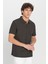 %100 Pamuk Slim Fit Dar Kesim Polo Yaka Jakarlı Triko Tişört 3