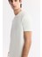Erkek Ekru Bisiklet Yaka Baskılı Bi-Stretch İnterlok Regular Fit T-Shirt A51Y1131 11