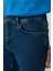 Erkek Mavi Taş Yıkamalı Esnek Berlin Slim Fit Jean Pantolon B003526 14