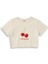 Cherry Fullness Crop Tişört - Ekru 1