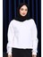 Ekru Bisiklet Yaka Şadonlu Üç iplik Sweat 2