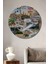 Dünya Turu Ilhamı Yağlı Boya Görünümlü Ahşap Dekoratif Tablo Yuvarlak Tablo 1