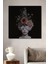 Gızemlı Kadın ve Çiçekler Kara Kalem Görünümlü Ahşap Dekoratif Tablo Dikdörtgen Tablo 1