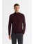 Erkek Bordo Yarım Balıkçı Yaka Dokulu Basic Kazak E005108 6