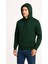 Erkek Üç Iplik Kapüşonlu Kanguru Cepli Sweatshirt Hoodie - Haki 3