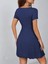 Kadın Kısa Kollu Derin Büzgülü V Yakalı Viskon Elbise 4