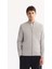 Erkek Gri Dik Yaka Fermuarlı Rayon Tüylenmeyen Regular Fit Hırka A52Y5013 9