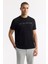 Erkek Siyah Bisiklet Yaka Reflektörlü Bi-Stretch İnterlok Regular Fit T-Shirt A51Y1037 12