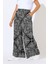 Büyük Beden Beli Lastikli Cepli Geniş Paça Baskılı Pantolon 310292 2