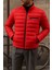 Erkek Kışlık Slim Fit Günlük Kırmızı Şişme Mont 2