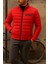 Erkek Kışlık Slim Fit Günlük Kırmızı Şişme Mont 3