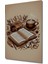 Kahve ve Kitap Aşkı Sulu Boya Görünümlü Ahşap Dekoratif Tablo Dikdörtgen Tablo 3