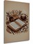 Kahve ve Kitap Aşkı Sulu Boya Görünümlü Ahşap Dekoratif Tablo Dikdörtgen Tablo 4