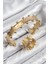 Pirinç Topcuk Model Gold Renk Bileklik Yüzük Set - Lisinya 1