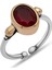 Gümüş Kırmızı Taşlı Ayarlanabilir Otantik Kadın Yüzük 1