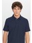 %100 Pamuk Slim Fit Dar Kesim Polo Yaka Jakarlı Triko Tişört 4