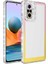 Spia Xiaomi Redmi Note 10 Pro Kılıf Simli ve Renk Geçiş Tasarımlı Lens Korumalı Spıa Park Kapak-Pembe-Sarı 1