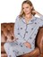 Pijamood Kadın Milan Kumaş Önü Düğmeli Mevsimlik Uzun Kol Pijama Takımı 1