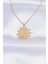 316L Çelik Zincir Gold Renk Göz Güneşi Tasarımlı Kolye - TJ-BKO8734 1