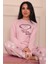 Kadın Sloganlı Kalp Desenli ve Altı Kalp Desenli Termal Pijama Takımı 1