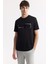 Erkek Siyah Bisiklet Yaka Baskılı Bi-Stretch İnterlok Regular Fit T-Shirt A51Y1003 11
