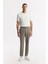 Erkek Haki Beli Lastikli Bi-Stretch Teknik Kumaş Slim Fit Pantolon A51Y3077 9