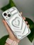 Apple Iphone 13 ve 14 Uyumlu 3D Mat Kabartma Kalp Desenli Kamera Korumalı Silikon Kılıf 4