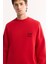 Erkek Kırmızı Bisiklet Yaka Pamuklu Bi-Stretch Basic Regular Fit Sweatshirt A52Y1328 13