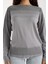 Kadın Gri Viskon Kumaş Kayık Yaka Simli Triko Bluz 3