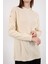 Kadın Ekru Omuzları Kesik Detaylı Reglan Kollu Simli Triko Kazak 5