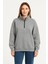 Üç Iplik Dık Yaka Yarım Fermuarlı Sweatshirt - Gri 2