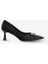 315851140-1 Tekstil Kadın Topuklu Siyah Ayakkab 6
