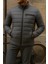 Erkek Kışlık Slim Fit Günlük Füme Şişme Mont 4