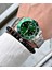 Gümüş Çelik Kordon Erkek Kol Saati Takvimli Yeşil Kadran Özel Kutusunda 5