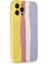 iPhone 12 Pro Max Kılıf Ebruli Lansman Silikon - Sarı-Mavi - FKU6530-9647 3