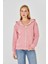 Kadın Tam Fermuarlı Kapüşonlu Pamuklu Eşofman Üstü Pembe 9508-P 1