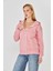 Kadın Tam Fermuarlı Kapüşonlu Pamuklu Eşofman Üstü Pembe 9508-P 2
