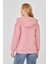 Kadın Tam Fermuarlı Kapüşonlu Pamuklu Eşofman Üstü Pembe 9508-P 6