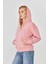 Kadın Tam Fermuarlı Kapüşonlu Pamuklu Eşofman Üstü Pembe 9508-P 7